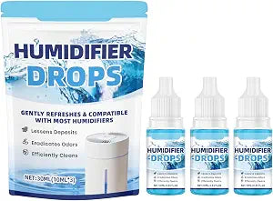 Humidifier Cleaner Drops, Slows Buildup & Scaling, Humidifier Solution for All Makes & Models, Cleans & Deodorizes Water, 3pcs
