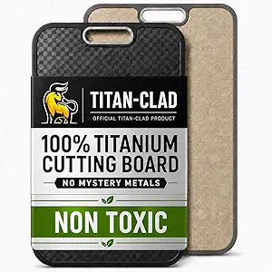 Titanium Cutting Board for Kitchen, Cutting Board Double Sided Food Grade, Pure Titanium and Wheat Straw PP, Scratch Resistant, Non Toxic Chopping Board, Dishwasher Safe, Easy to Clean Large Size