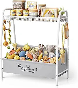 Lomivra Large Dog Toy Basket (23.6"x11.2"x9.7"), Dogs Toy Bin with Storage Organizer, Trapezoid Toy Box for Dog Stuff Accessories, Pet Toy Storage Holder Chest for Cat Dogs Essential Supplies