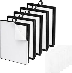 5 Pcs Replacement Air Filter Compatible with Cybertron Air Purifier, for Home, Large Room, Pets, 5-in-1 with Washable Pre-Filter, Traps Pollen, Smoke, Dust, Pet Dander, and Common Household Odors