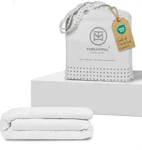 Threadmill 300 Thread Count Cotton Queen Duvet Cover, White, 1-Piece