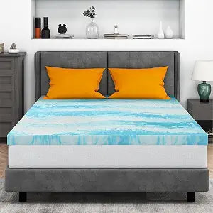 IULULU Mattress Topper Full, 4 Inch Gel Memory Foam Bed Topper for Full Size Bed, Soft Comfy Breathable for Sleeper, CertiPUR-US Certified