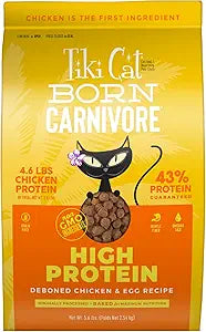 Tiki Cat Born Carnivore High Protein Dry Cat Food, Deboned Chicken & Egg, 5.6 lbs. Bag