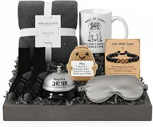 Self Care Gifts for Men, Get Well Soon Sympathy After Surgery Recovery Baskets Care Package for Him Sick Friends Dad Boyfriend Husband Brother