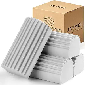 Jeymei Damp Clean Duster Sponge,4Pcs Grey Dust Sponge for Cleaning