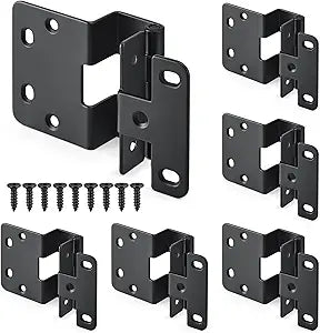 Yaocom 6 Pcs Five-Knuckle Hinge, 270 Degree, Black Steel, Polished, Suitable for 3/4" Thick Doors, Ideal for Hospital, Schools, Commercial Settings