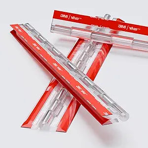4X Acrylic 12" Hinges. No Glue Required, Self Adhesive. Transparent Clear Plastic Acrylic 300mm -4 Pack-