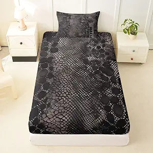 Feelyou Snake Fitted Sheet Twin Size Boys Girls Teens Breathable Skin Print