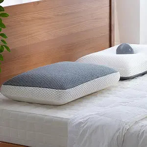 Cooling Memory Foam Pillow Dual-Sided (Summer Cooling + Year-Round Air-Layer), Soft Level for Plush Hugging Feel & Gentle Support for Side, Back & Stomach Sleepers (Dark Gray)