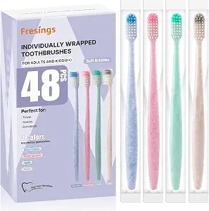 Bulk Disposable Toothbrushes, Individually Wrapped, 48 Count