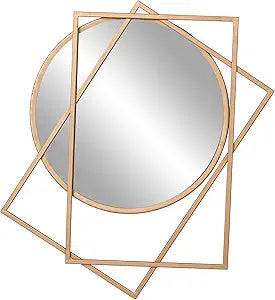 Patton Wall Decor 21x24 Gold Layered Geometric Wall Accent Mirror