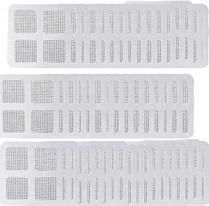 50 PCS Disposable Hair Catcher Shower Drain Cover Adhesive Mesh Stickers for Bathroom Bathtub Laundry Sink Kitchen Disposable Drain Covers Hair Trap Sticker for Human and Pet Hair