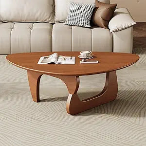 Mid Century Modern Coffee Table - Walnut Wooden Coffee Table for Living Room,Center Table Suitable for Bedroom Living Room Reception Office Tables (Walnut, Large 45 * 29 * 16in)