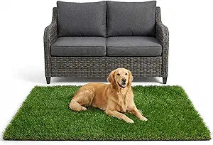 THREE ORANGES Artificial Grass Rug 3x5FT, 1.38" Thick Realistic Fake Grass Turf for Patio Balcony Decor, Cuttable Outdoor Grass Carpet with Drainage, Soft & Pet Friendly