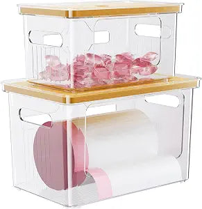Delamu 2 Pack (XL+S) Trash Bag Dispenser, Stackable Garbage Bag Holder