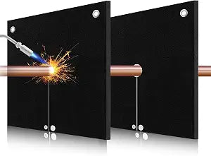 1/5"(5mm) HVAC Tools Soldering Heat Shield 2 Pack, 12'' x 12'', Black