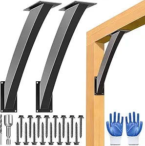 Heavy Duty Arc 45 Degree Angle Bracket, Wood Pergola Bracket Kit-2 Pcs for 4''x4'' Post, Pergola Accessories, for Gazebos, Decks, Porches, Log Cabins etc., Wood Post and Beam Angle Support Brackets