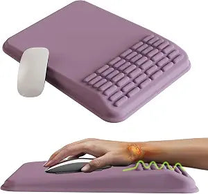 MEKASS Mouse Pad with Wrist Rest, Ergonomic Slope Mousepad for Carpal Tunnel Pain Relief, Memory Foam Desk Computer Wrist Support Mouse Pad with for Office Home (Purple)