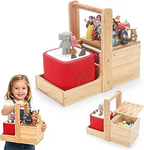 Handheld Shelf Storage for Tonies Organizer, holder for Toniebox 1/2 Tonies Figures Characters Portable Shelf Magnetic, with Hidden Storage for Tonieplay Game, Charger & Accessories