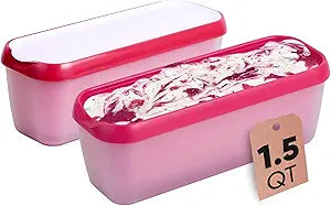 Starpack 'Inside Scoop' Ice-Cream Storage Container for Freezer (2 Pcs) - 1.5 Quart Ice Cream Containers for Homemade Ice Creams - Reusable Dessert Containers with Lids - Leak-Free Lids