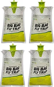 RESCUE! Big Bag Fly Trap Disposable, Outdoor Use - 4 Traps