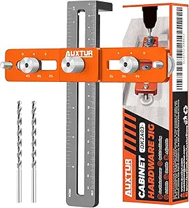 Cabinet Hardware Jig, Adjustable Cabinet Handle Template Tool with Alignment Hole, Punch Locator Drill Guide for Knobs,Handles and Pulls, Cabinet Template Tool for Drawer Cabinet Installation