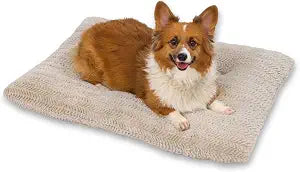 Best Friends by Sheri Comfy Crate Sleeper Mat Plush Low-Pile Dog Bed, 36" x 24", Large & XL Crates, Up to 70 lb Dogs, Machine Washable, Herringbone Pattern, Oyster
