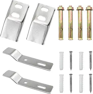 CHENJIN 2PCS Wall Mounted Sink Bracket Set with Hardware Screws Stainless Steel Urinal Hook Accessories For Suspending Washbasins Mop Sink Base Containers Silver