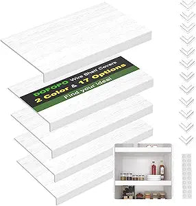 Wire Shelf Cover,Wire Rack Covers for Pantry PVC (Not Wood) Shelf Liners for Cabinet Kitchen Pantry Shelves(White,28 * 16 inch)