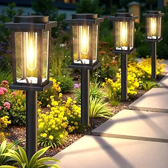 Melunar Solar Pathway Lights Outdoor, 12 Pack Solar Powered Garden Lights Waterproof, Auto On/Off Outdoor Landscape Lights for Patio, Walkway, Driveway, Lawn, Pool Decor. (Warm White)