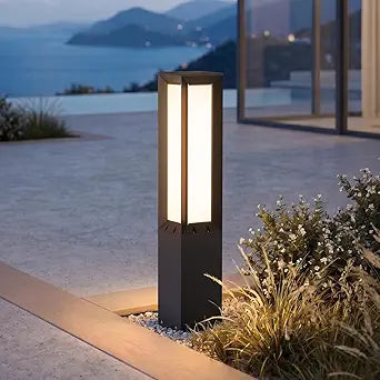 31.5" Outdoor Floor Lamps Hard Wired, AC100-240V Outdoor Lanterns for Porch, IP65 Waterproof 3000K Landscape Path Light, Standing Lighting Bollard Driveway Lamp for Patio Lawn Walkway