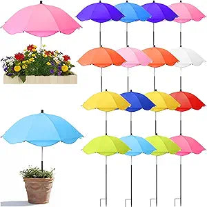 16 Pcs 26 Inch Plant Umbrellas for Outdoor Plants Garden Umbrella Shade for Potted Plant, Garden Bed Flower Pot Provide Shade to defend Blazing Sun (13 Colors)