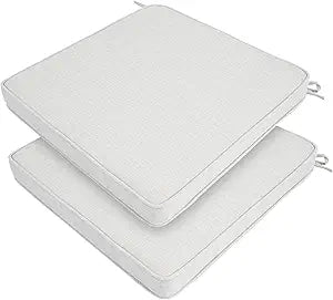 FUNHOME Outdoor Chair Cushions 18x18 Inch,Set of 2,Water Resistant Chair Pads with Ties,Square Seat Cushion 18"x18"x2.5",Patio Chair Cushion for Garden,Backyard Furniture(Cloud Gray)