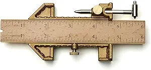 Kings County Tools Odd-Job with 6" Rule | Inside Mitre | Try Square | Depth Gauge | Scribing Tool for Arc and Circles | T-Square | Plumb Level | Solid Brass & Steel Materials