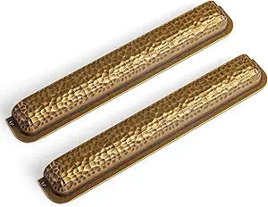 Goo-Ki Antique Brass Cabinet Cup Pulls 6 Pack,7-1/2 Inch Hole Center Vintage Retro Brass Bin Cup Drawer Pull Hammered Bar Handles Zinc Alloy Kitchen Hardware for Furniture