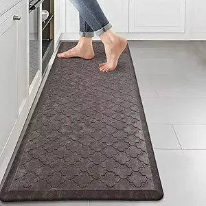 HEBE Kitchen Mat Cushioned Anti Fatigue Comfort Floor Mat Oversized 20"x60" Waterproof Non Slip Kitchen Rug Runner Laundry Room Rug Floor Carpet Heavy Duty Comfort Standing Mat Pads, Brown