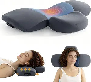 Neck Massager Pillow, 3-in-1 Neck Massager, Traction Massage with Heat, Neck Pillow for Shoulder Pain, Deep Tissue Pain Relief, Rechargeable