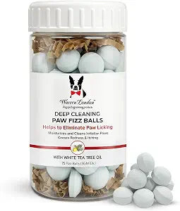 Warren London Deep Cleaning Paw Soak for Dogs 75 Count Fizz Balls | Made with Tea Tree Oil, Aloe & Seaweed | Stops Licking & Promotes Healthy Pads | 5-Minute at-Home Spa Treatment