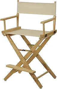 American Trails Extra-Wide Premium 24" Director's Chair Natural Frame with Natural Canvas, Counter Height