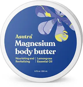 ASUTRA Magnesium Body Butter Lotion, 6.76 oz, Soothing Shea (Pack of 1)