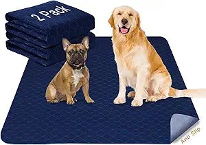 2Pack Dog Pads Washable 53x65,Pee Pads Waterproof,Anti Skid for Whelping Training