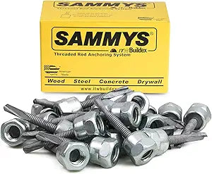 Everflow 8041957-25 3/8" Screw Vertical Threaded Rod Anchor Designed for Steel Structure, Steel with Electro-Zinc, 1/4-14 x 1-1/2" Screw Length (25 Pack)