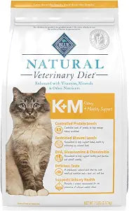 Blue Buffalo Natural Veterinary Diet K+M Kidney + Mobility Support Dry Cat Food, Chicken 7-Lb Bag