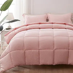 Queen Comforter Set with Sheets,Pink Bed in a Bag Queen Size Bedding Sets