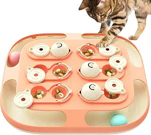 KADTC Large Size 2-in-1 Cat Puzzle Feeder Toy & Track Balls for Indoor Cats | Treat puzzle + 2 track balls, 2 levels, no loose parts deliver longer, advanced mental stimulation and active energy burn.