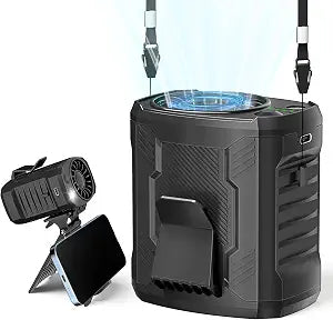 Portable Personal Waist Neck Fan - Airflow Strong, 10000rpm, 4-Speed Rechargeable Battery, Fast Cooling,Hands-Free Clip Belt Fan Indoor, Outdoor, Camping,Work