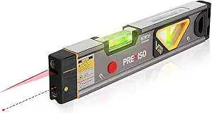 PREXISO 2-in-1 Laser Level 100Ft/30Ft, 12" Magnetic Spirit Level with Light