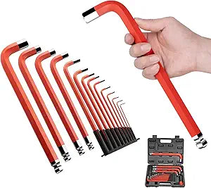 ROTATION 14PC Jumbo Hex Key Set - SAE 1/16-3/4 Long Ball End high-strength chrome vanadium Steel | Automotive Mechanic Furniture | Pro-Grade Allen Wrench Tools