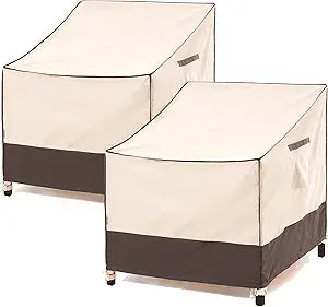 F&J Outdoors Waterproof UV Resistant Large Deep Seat Patio Lounge Chair Cover, 40" W x 40" D x 36" H, 2Pack