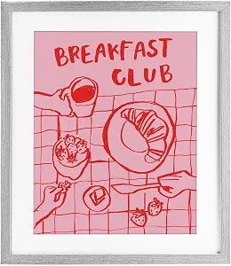 Breakfast Club Doodles Kitchen, 13 x 16 Inch Framed Print Under Glass